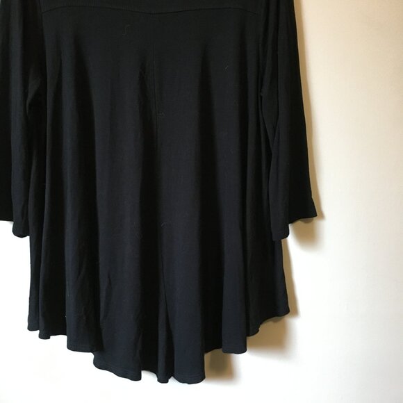 Green Envelope USA Made Witchy Black Reverse Handkerchief Hem A-Line Shirt - Picture 7 of 16